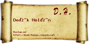 Deák Helén névjegykártya