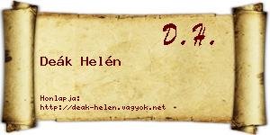 Deák Helén névjegykártya