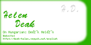 helen deak business card